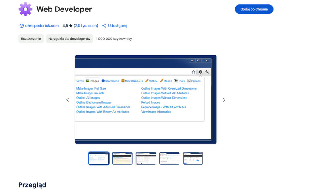 Web Developer goldenpixel Wtyczki SEO do Chrome w 2025