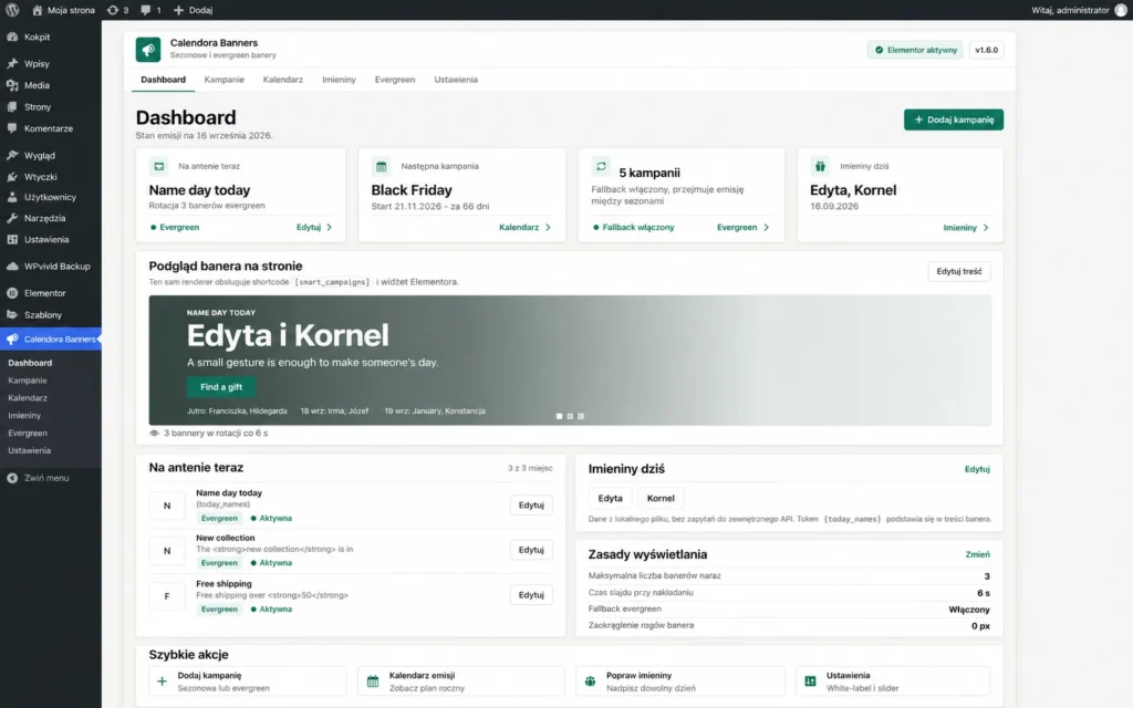 screenshot 1 Calendora Banners | Plugin do automatycznych bannerów i kampanii