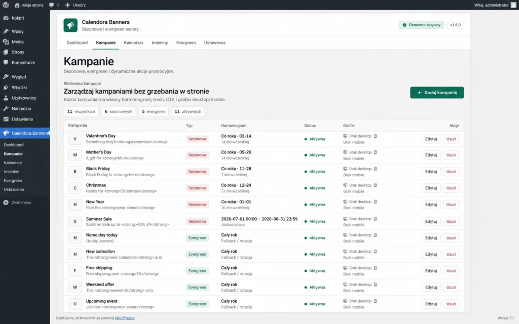screenshot 2 Calendora Banners | Plugin do automatycznych bannerów i kampanii
