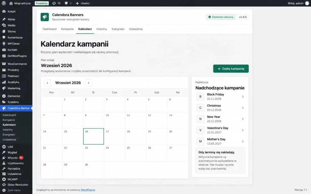 screenshot 3 Calendora Banners | Plugin do automatycznych bannerów i kampanii