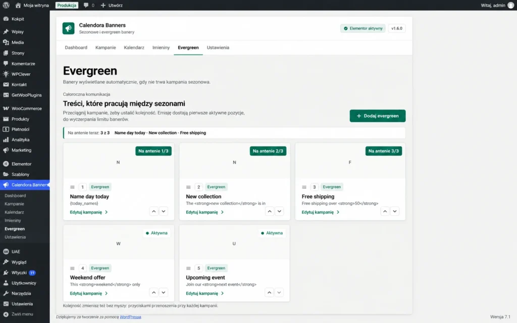 screenshot 5 Calendora Banners | Plugin do automatycznych bannerów i kampanii